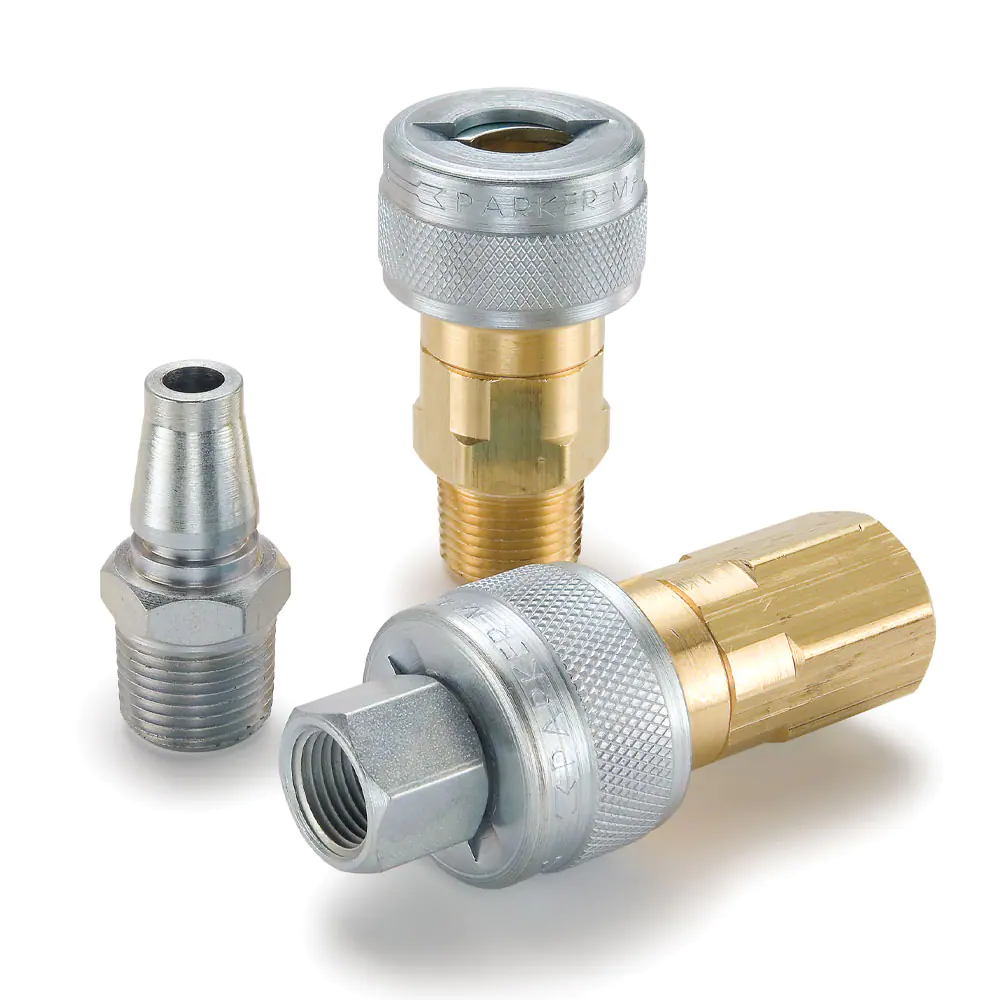 Parker用于空氣工具和呼吸空氣的快換接頭（氣動），與Schrader進行互換 - TL 系列快換陰接頭 - 扭鎖形式